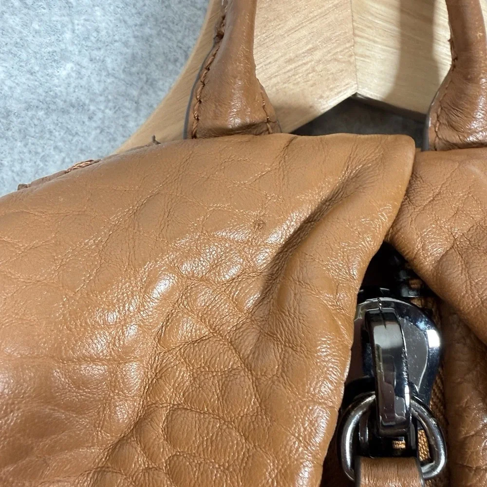 Aimee Kestenberg Leather Backpack Brown Zipper Travel Concert Pebbles